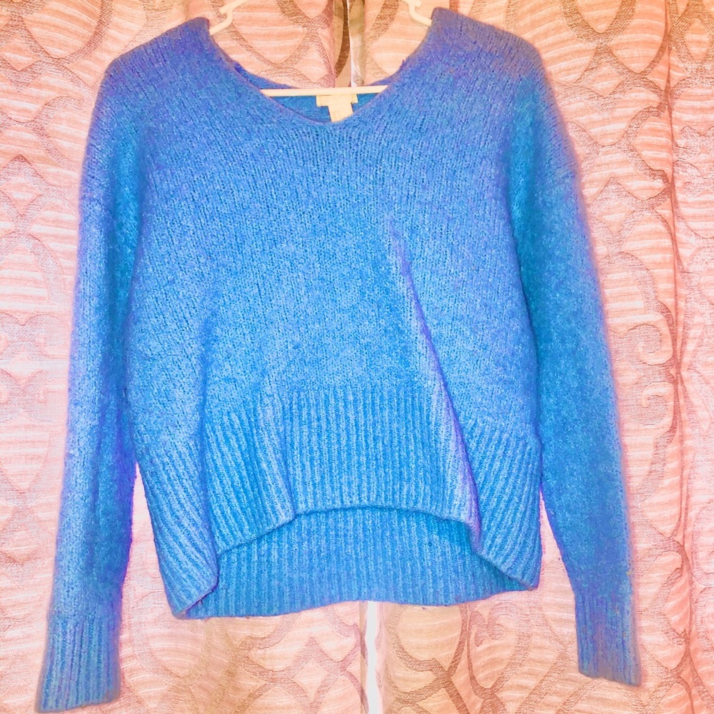 Blue knit sweater
